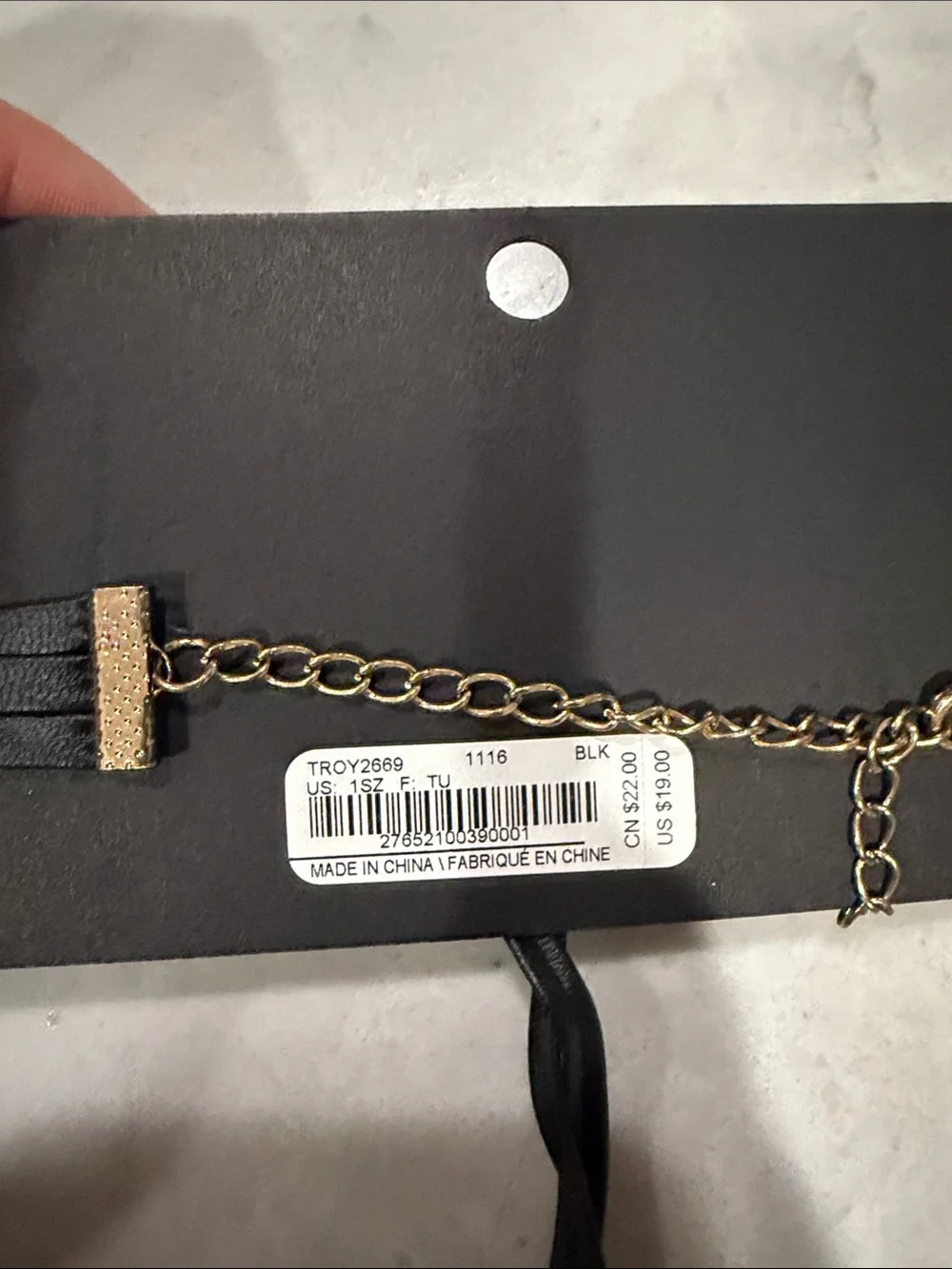 bebe Black Ribbon Choker with Gold-Tone Tube Ends